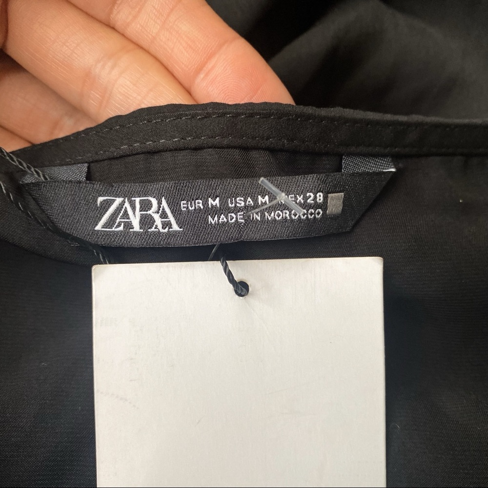 π€ ZARA BLACK RUCHED RUFFLE LONG SLEEVE MINI DRESS! - Picture 7 of 9